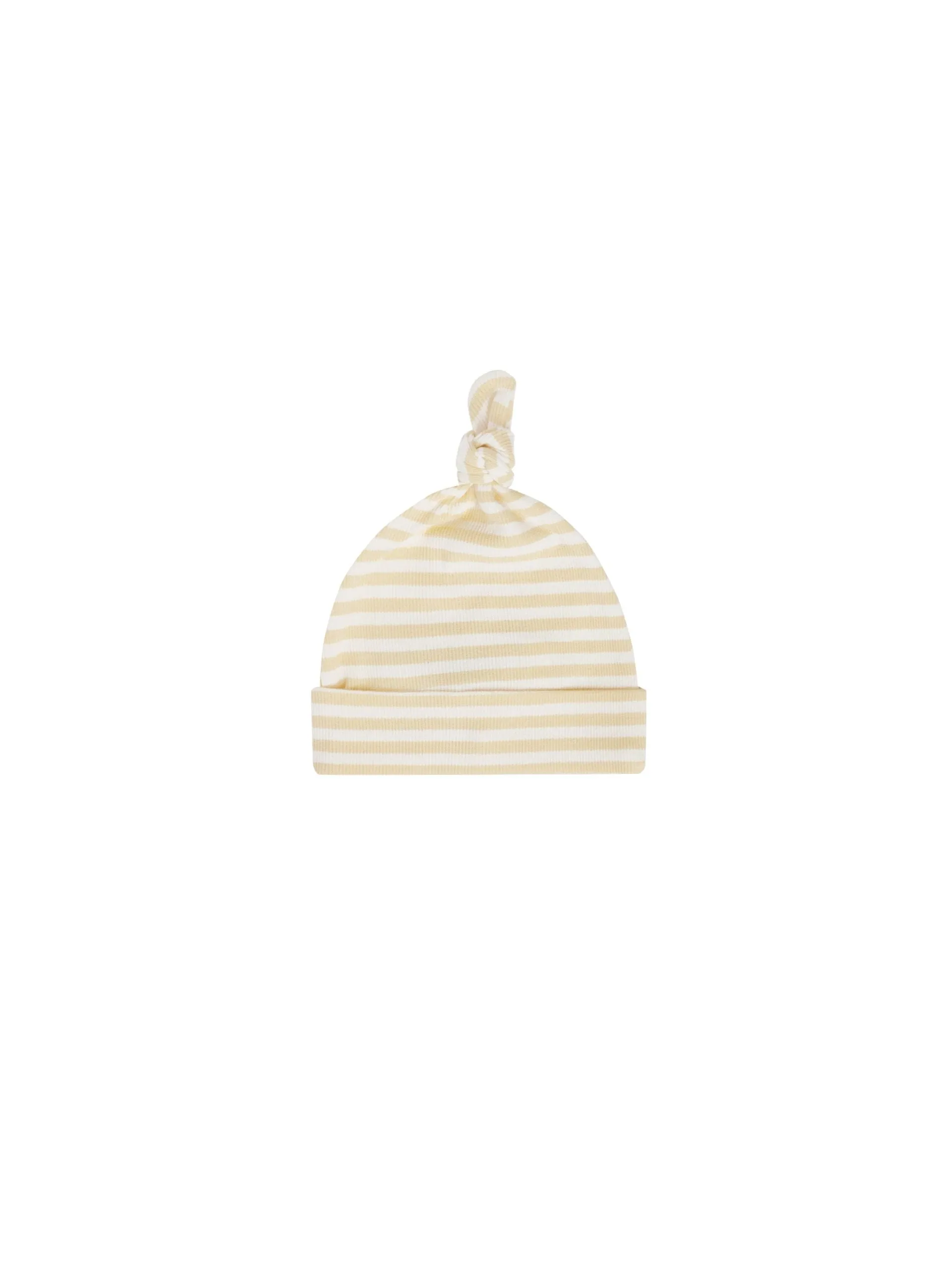knotted baby hat | yellow stripe