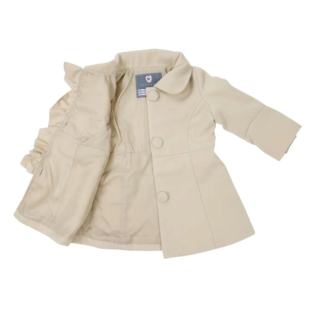 Korango Faux Wool Collared Overcoat - Beige