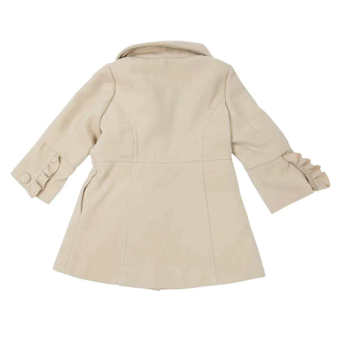 Korango Faux Wool Collared Overcoat - Beige