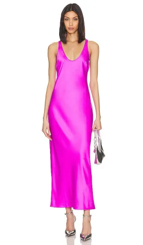 L'AGENCE Akiya Tank Midi Dress in Pink
