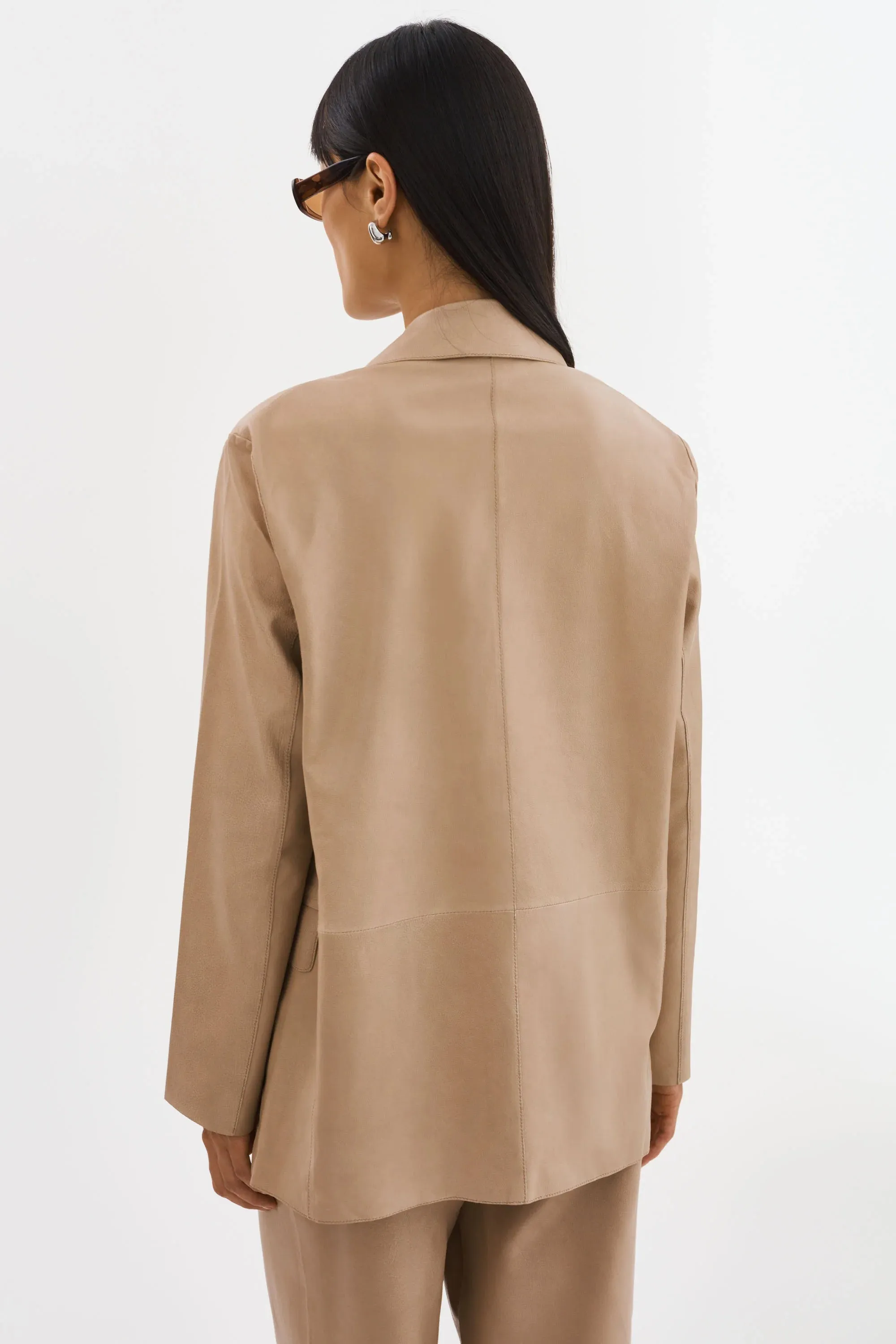 Lamarque Quirina Leather Blazer- Beige