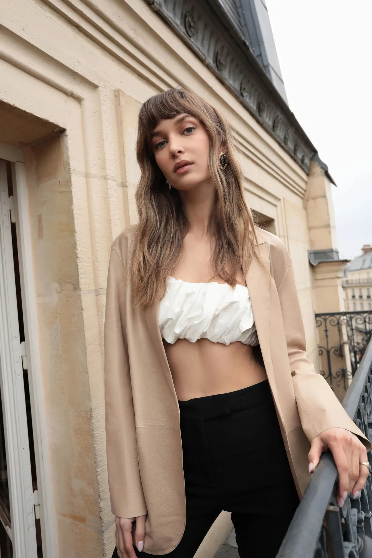 Lamarque Quirina Leather Blazer- Beige