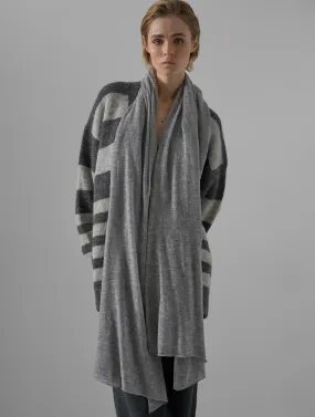 Leap Dakota Large Grey Knit Scarf