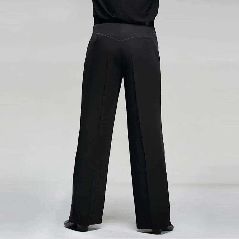 Mens Ballroom Dance Pants Guys Dance Pants for Latin, Modern Dance with Wide Leg Sideband Design