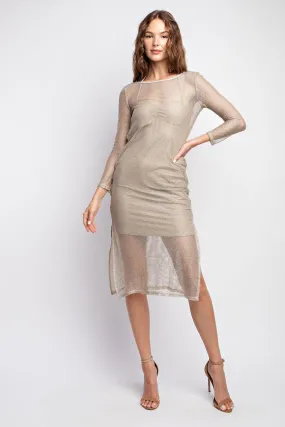metallic mesh dress
