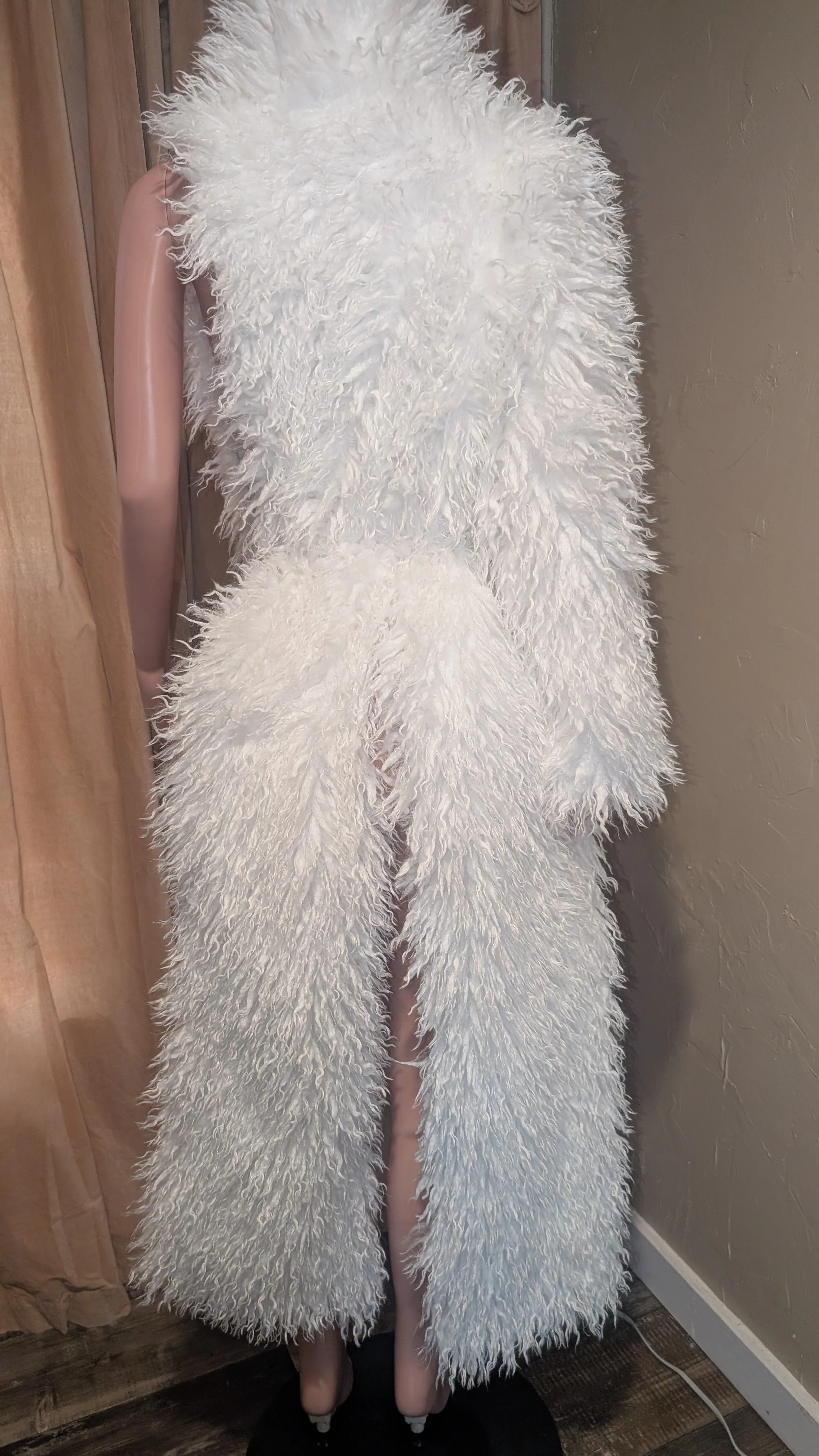 Multi Wear Full Length Side Zipper Mongolian Faux Fur Coat (Ready to Ship)