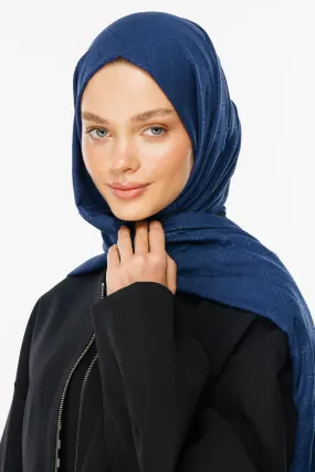 Navyblue Bamboo Jacquard Hijab