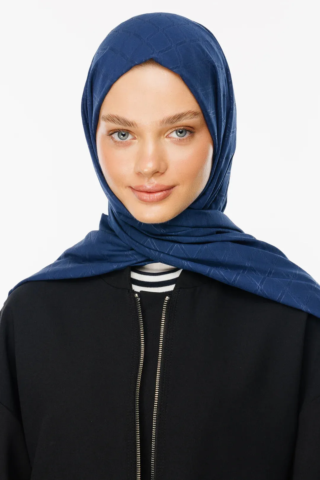 Navyblue Bamboo Jacquard Hijab