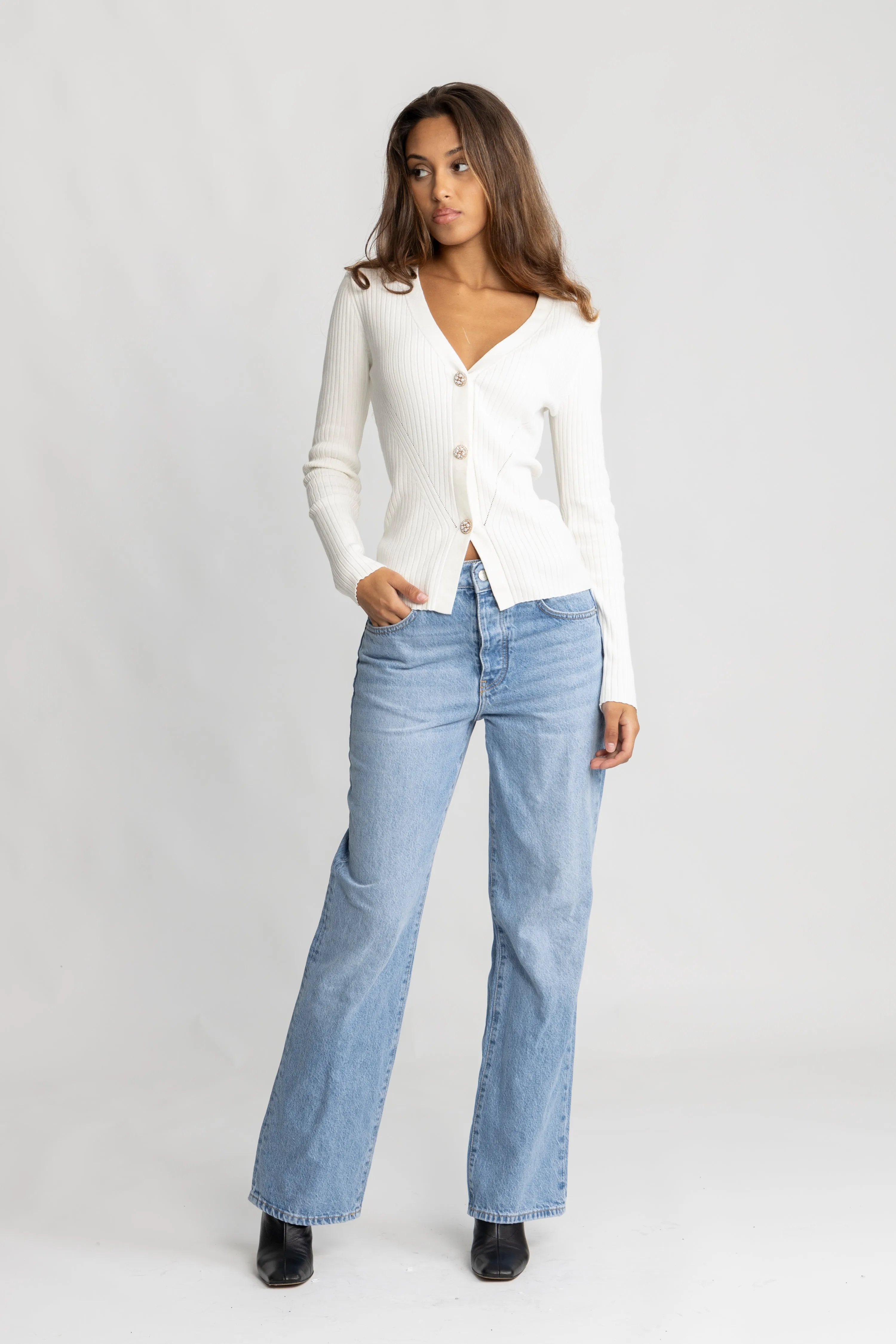 Norhild Knit Cardigan - Creme