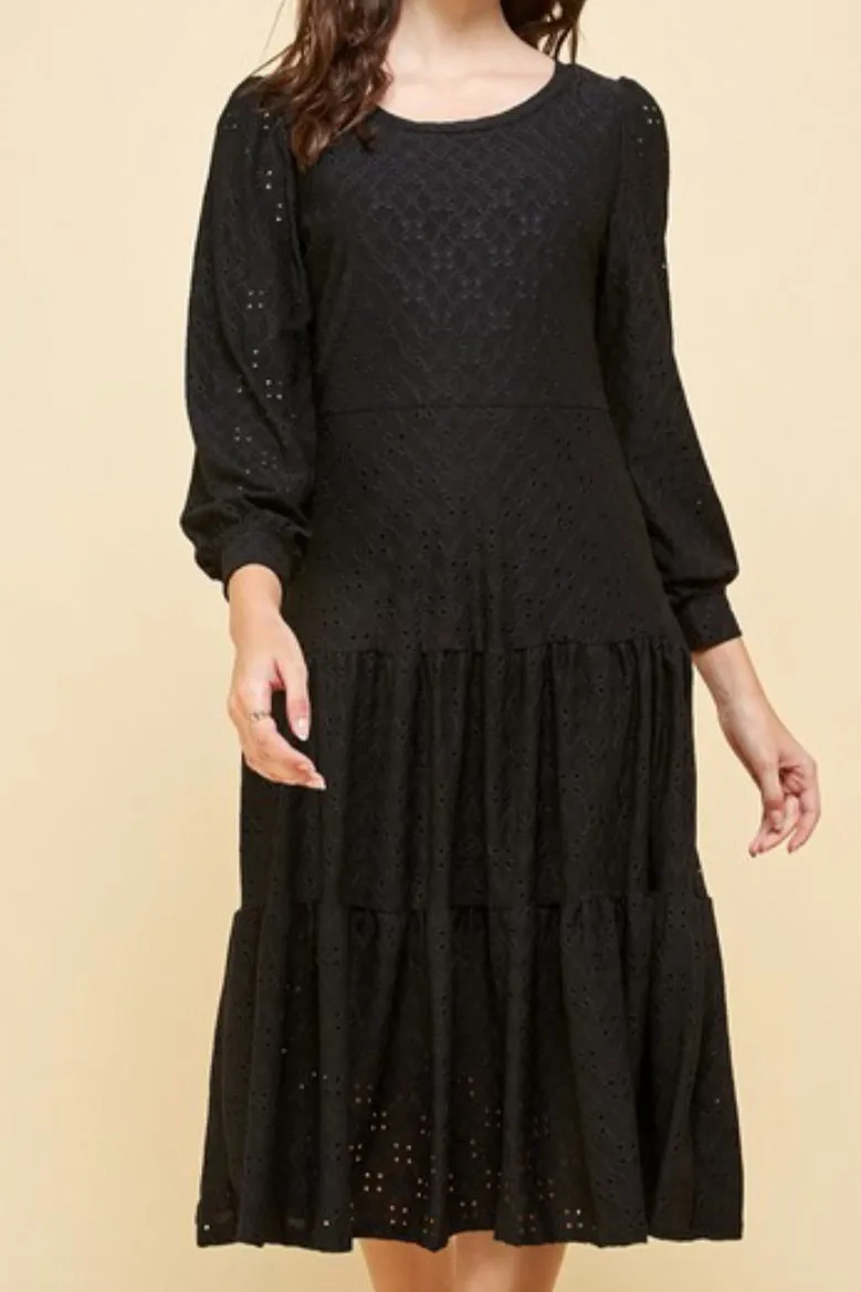 Octavia Black Eyelet Dress