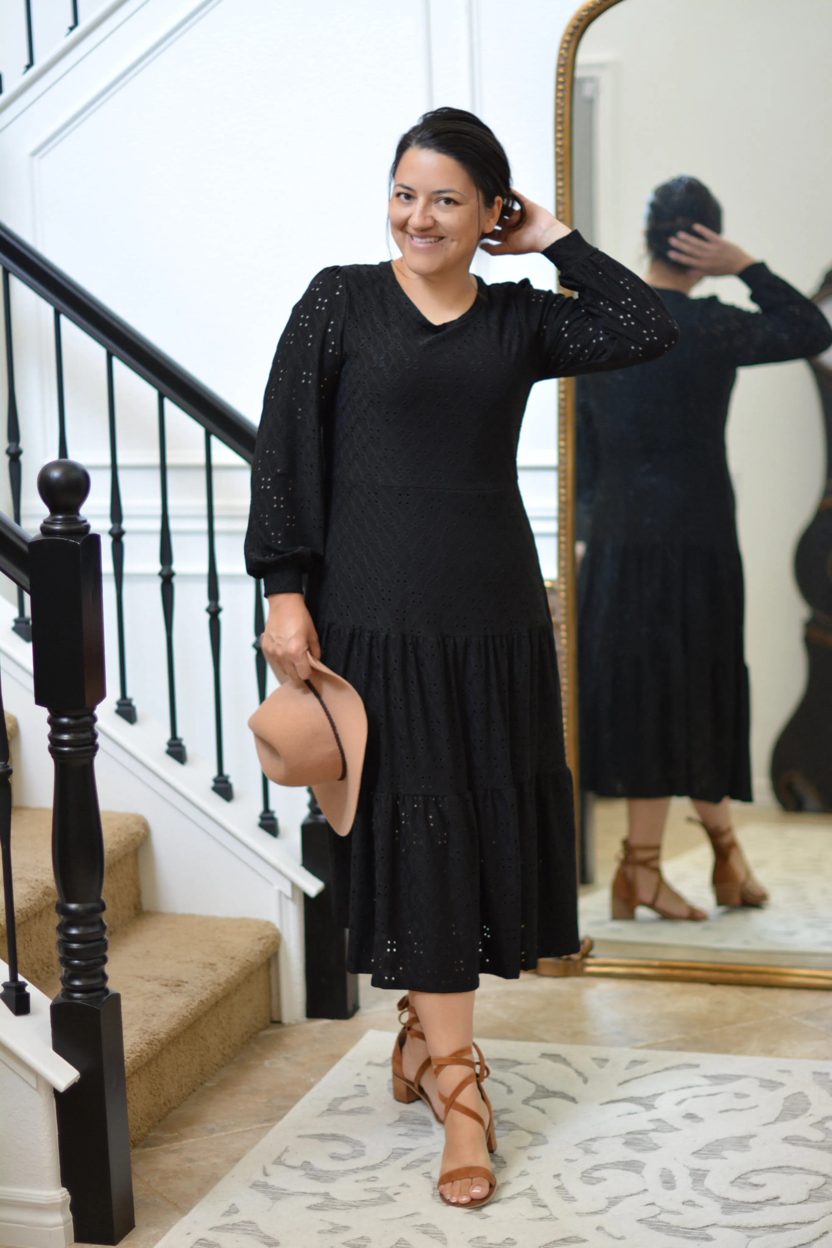Octavia Black Eyelet Dress
