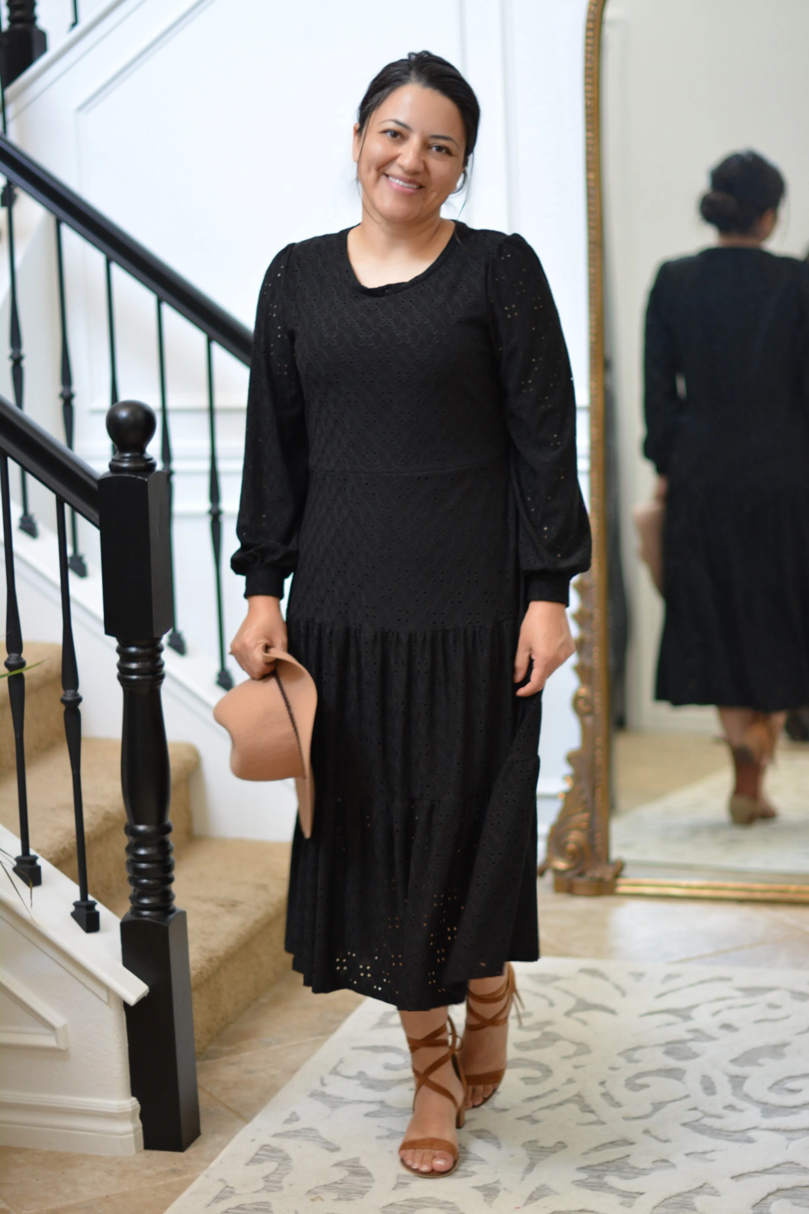 Octavia Black Eyelet Dress