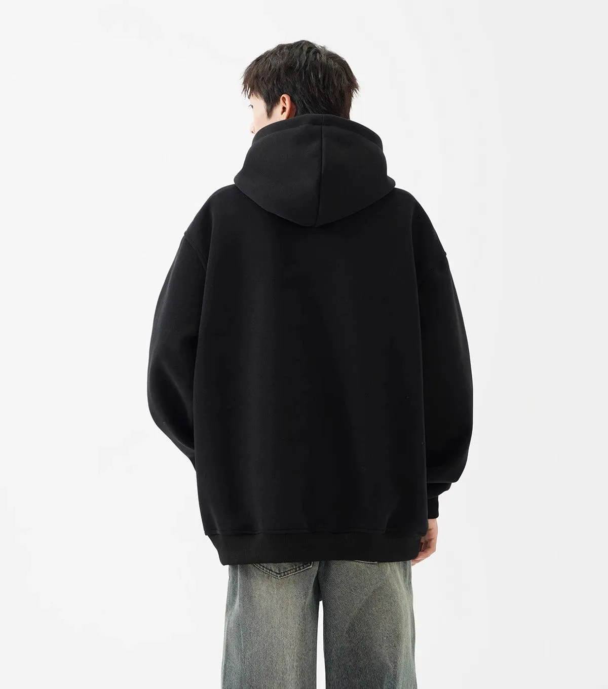 Oversized Pullover Logo-Print Hoodie with Kangaroo Pocket