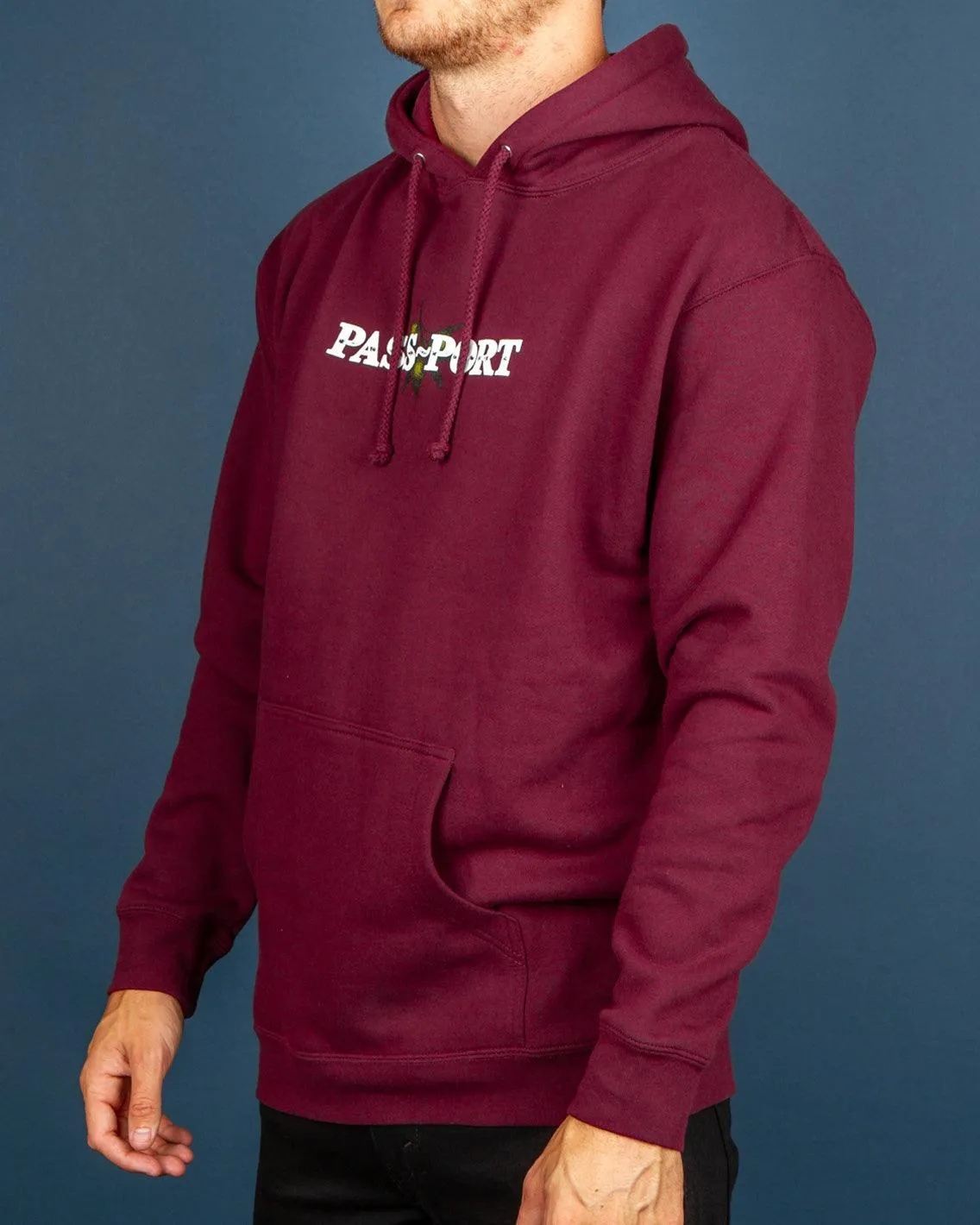 Pass~Port - Olive Puff Print Hoodie - Maroon
