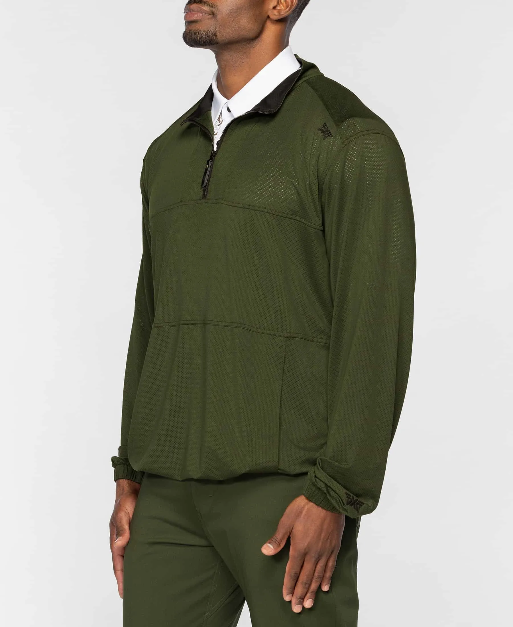 Perforated Jersey 1/4 Zip Pullover