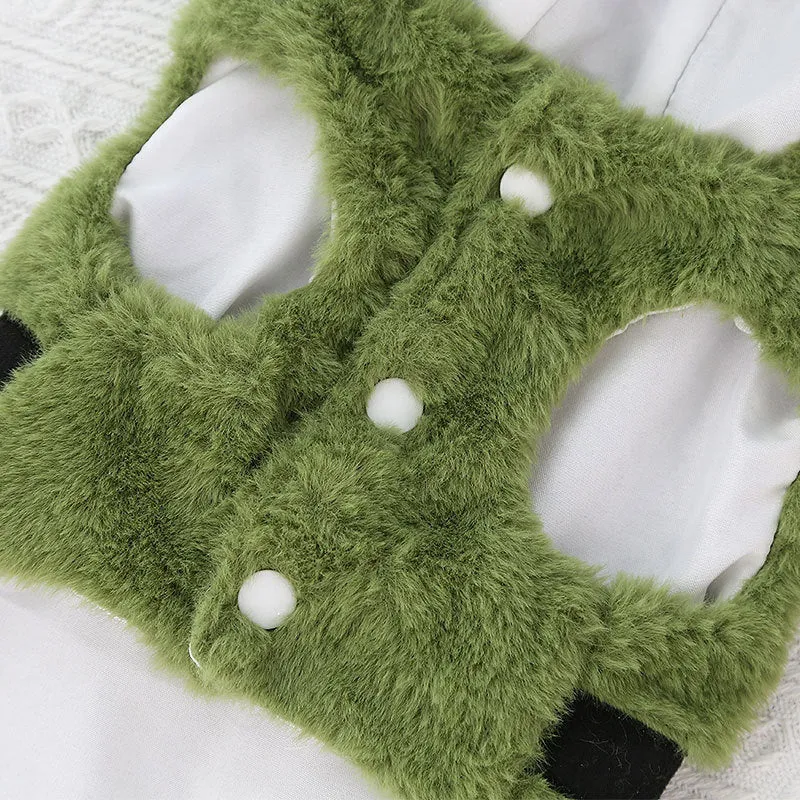 Pet Clothes Autumn and Winter New Dog Cat Clothes Fur Coat Bow Decoration