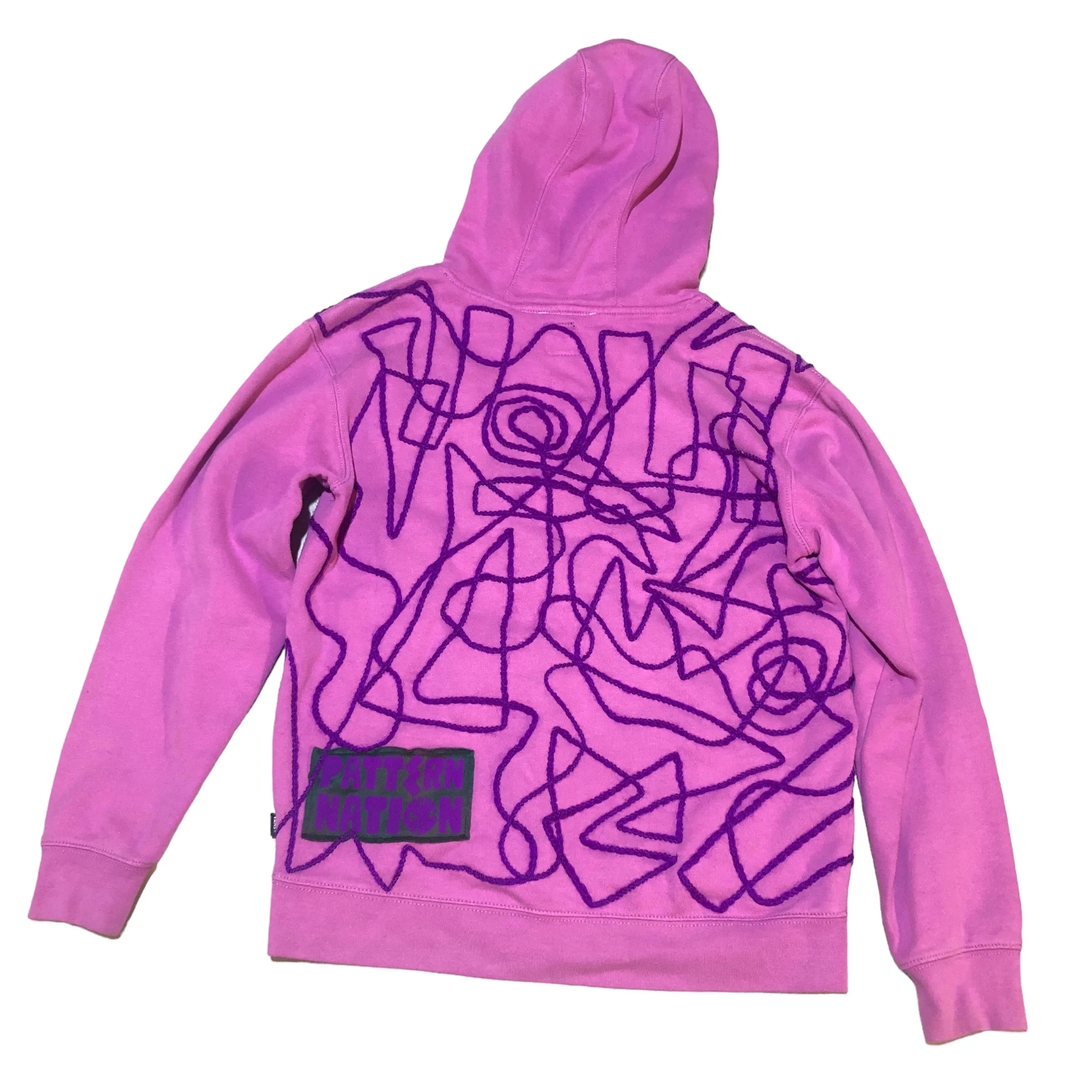 Pink/Purple Hand Patchwork Hoodie by Pattern Nation