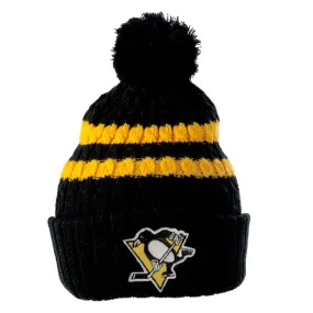 Pittsburgh Penguins - Logo Blue Bird Adult Pom Pom Knit Hat