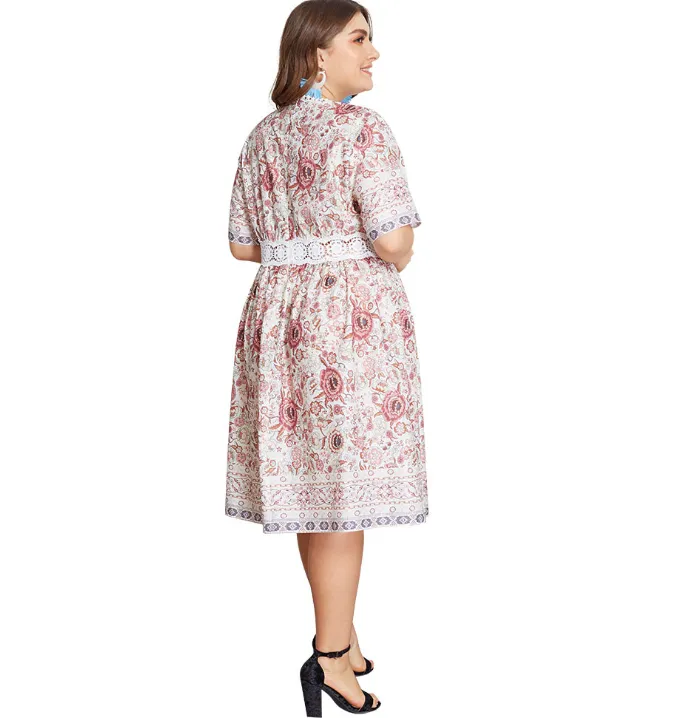 Plus Size Printed long Midi Dress