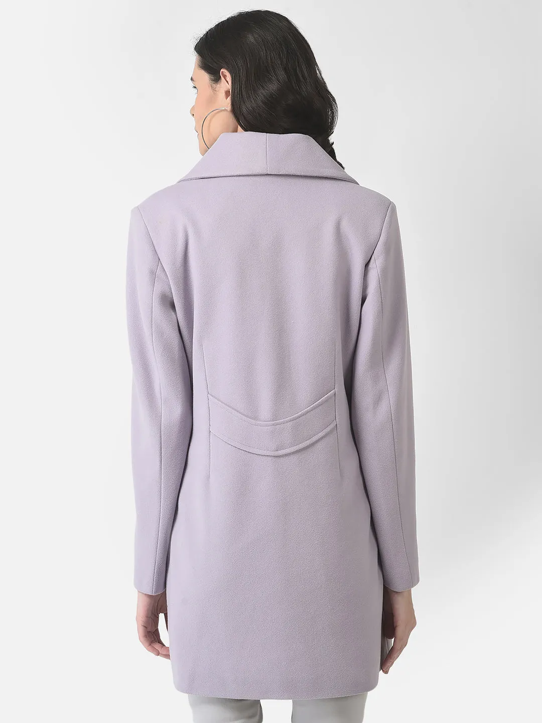 Purple Single-Breasted Overcoat