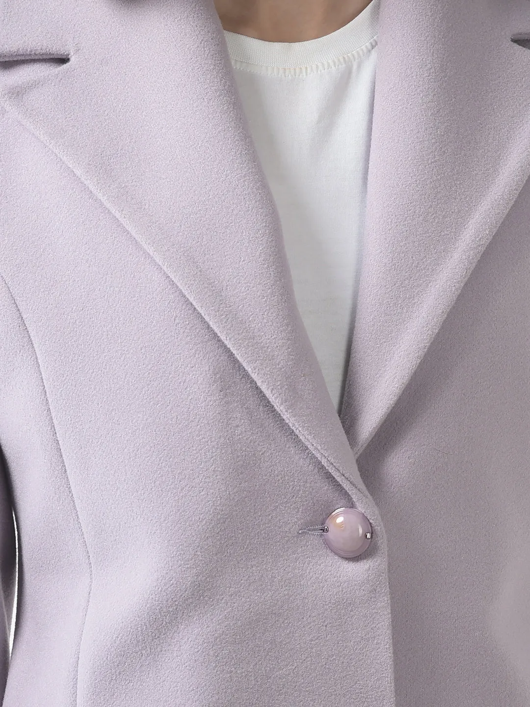 Purple Single-Breasted Overcoat