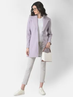 Purple Single-Breasted Overcoat