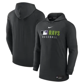 Rays Men's Nike 2025 Heather Black Devil Rays Authentic Collection Pullover Hoodie