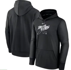 Rays Men's Nike Devil Rays Black Authentic Collection Practice Performance Therma Hoodie