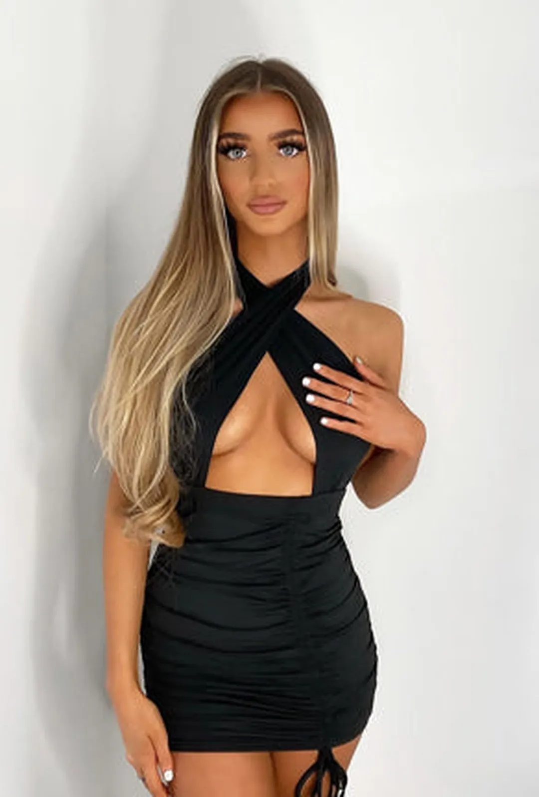 SHELIA - RUCHED CRISS CROSS DRESS