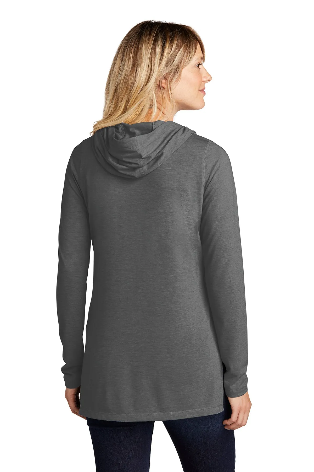 Sport-Tek Ladies PosiCharge Tri-Blend Wicking Custom Long Sleeve Hoodies, Dark Grey Heather