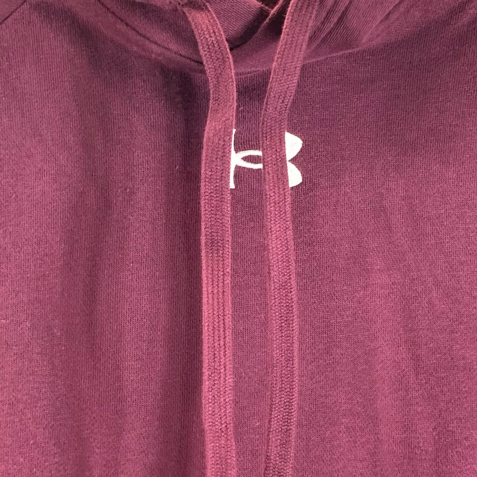 UNDER ARMOUR Men's Avy Burgundy UA Rival Fleece Loose-Fit Pullover Hoodie SZ L