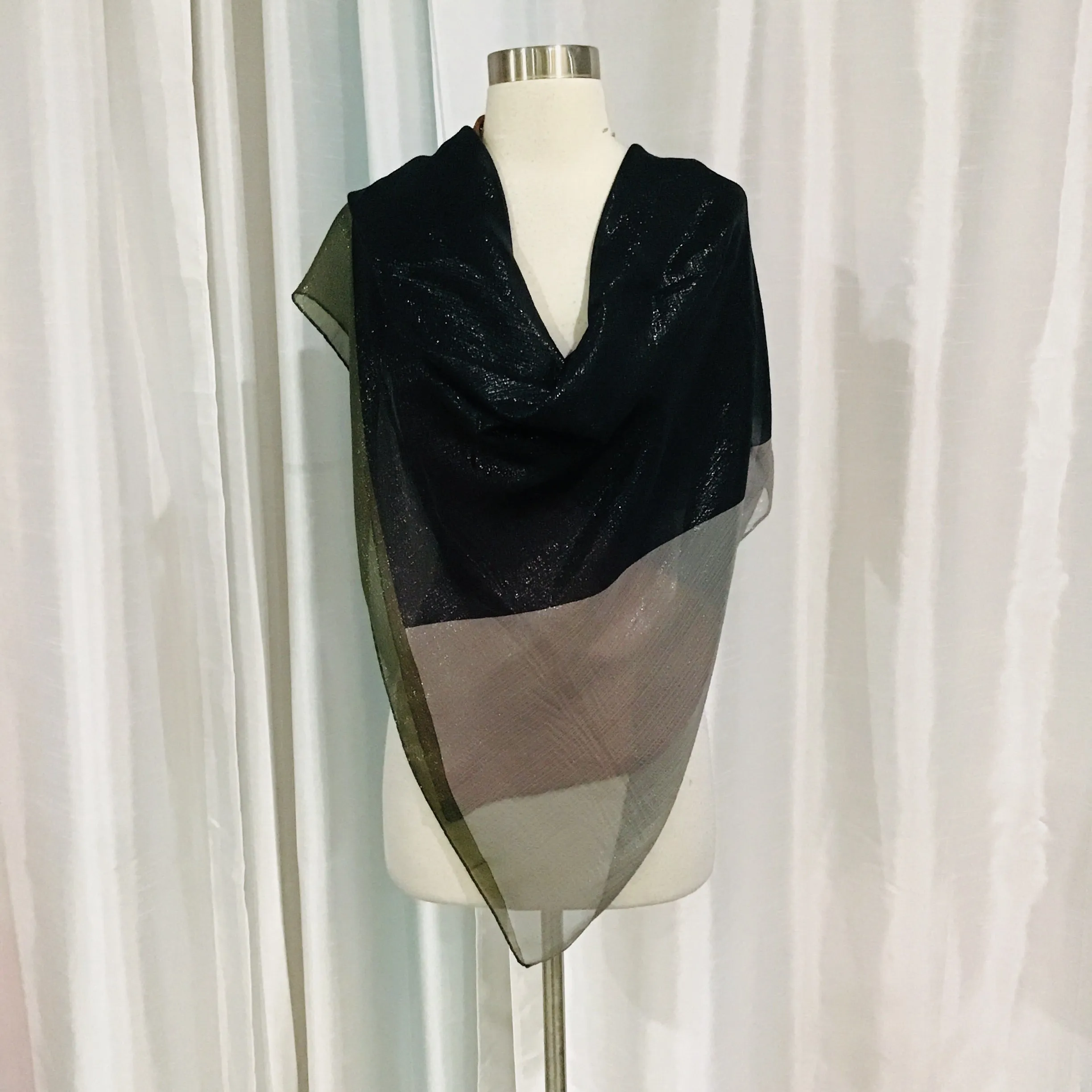 VALENTINO GARAVANI Multi-Color Shimmer Color Block Scarf