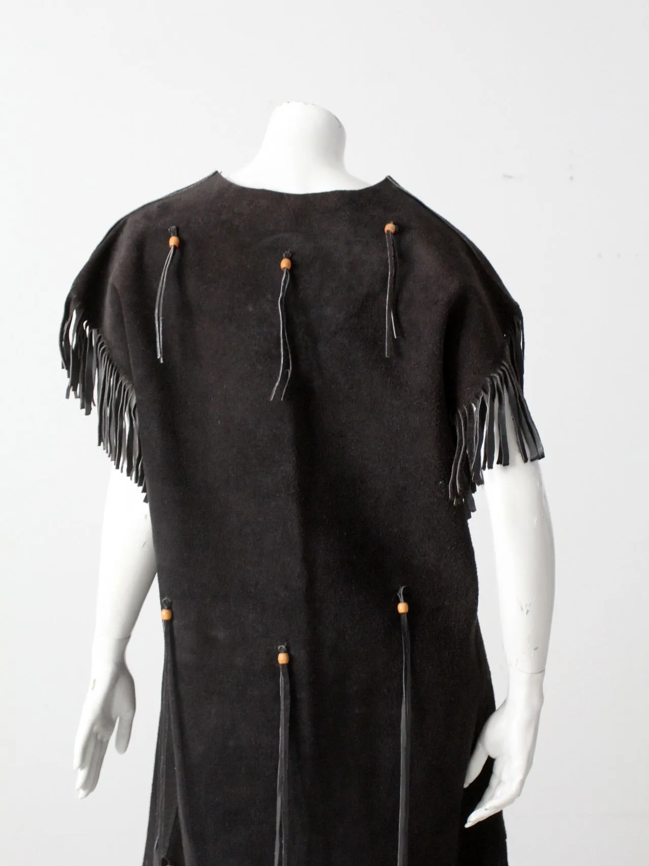 vintage suede leather fringe dress