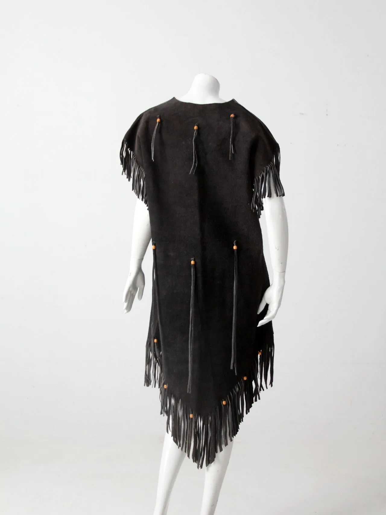 vintage suede leather fringe dress