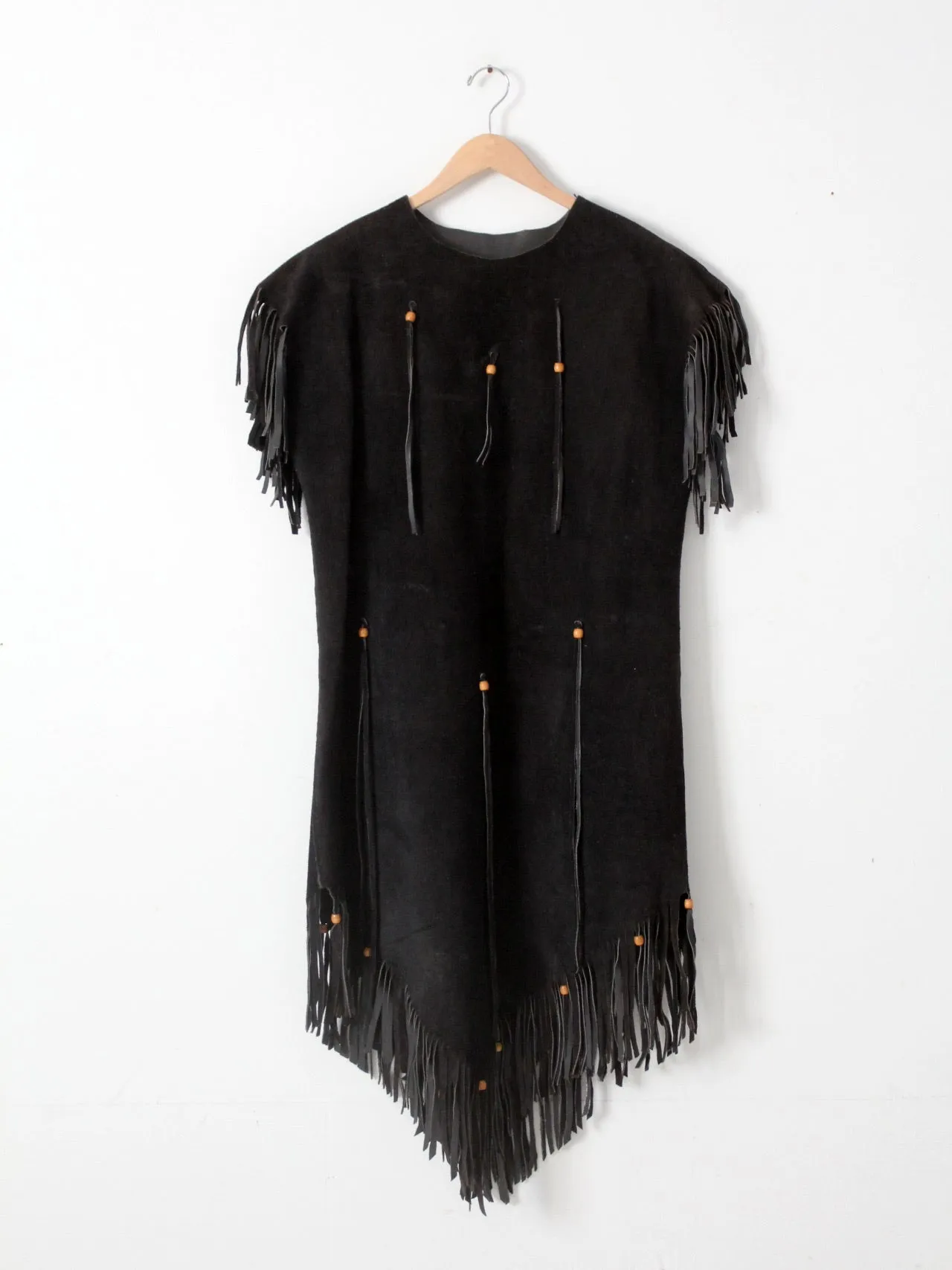vintage suede leather fringe dress
