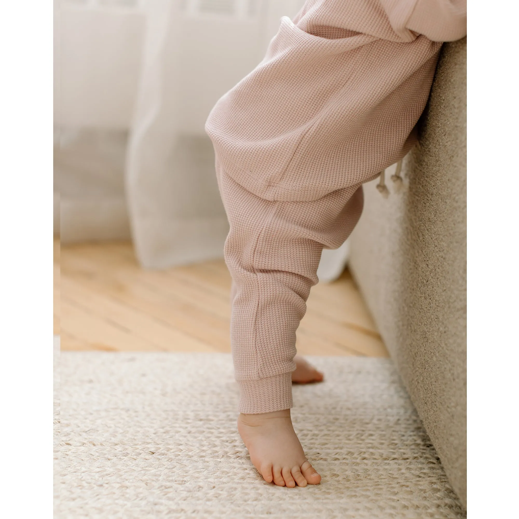 Waffle Harem Pant - Dusty Rose