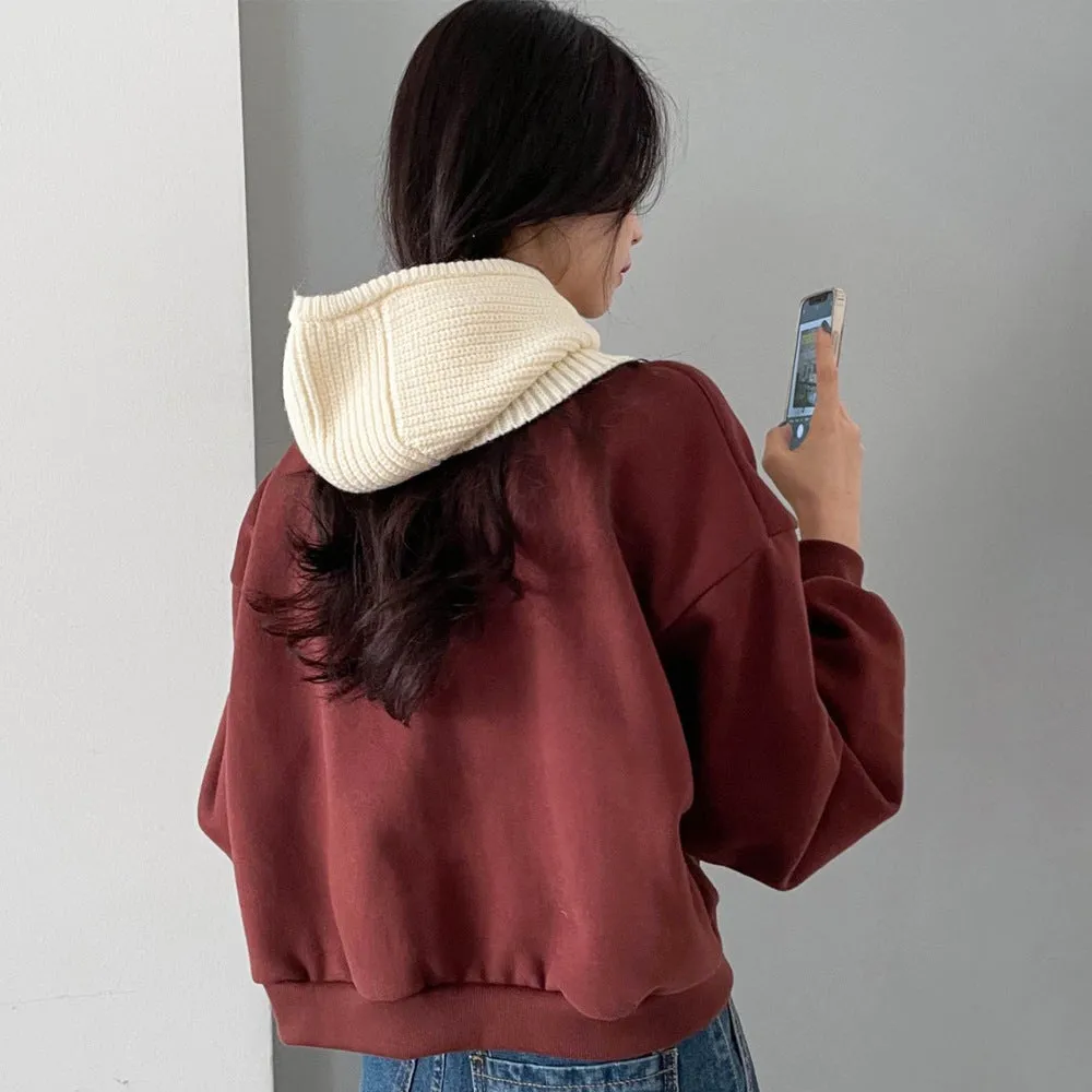 Warm Winter Knit Beanie Hats South Korea Dongdaemun Personalized Warm Keeping Women's Trendy Cold Scarf Pullover Unisex