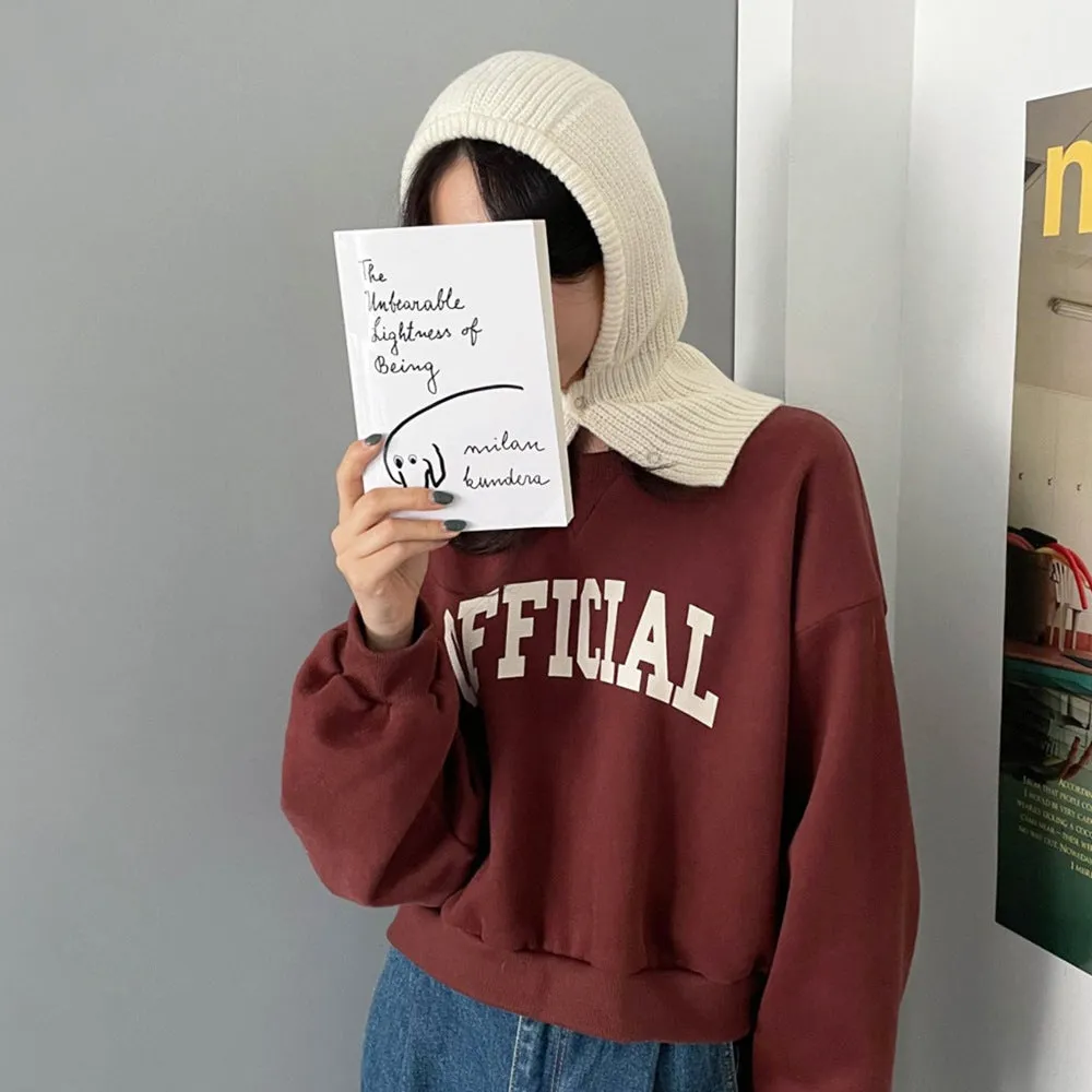Warm Winter Knit Beanie Hats South Korea Dongdaemun Personalized Warm Keeping Women's Trendy Cold Scarf Pullover Unisex