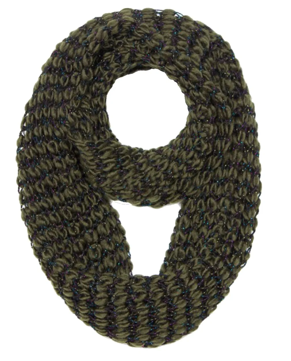 Winter Warm Sequin Multicolor Chunky Knit Infinity Loop Cowl Scarves
