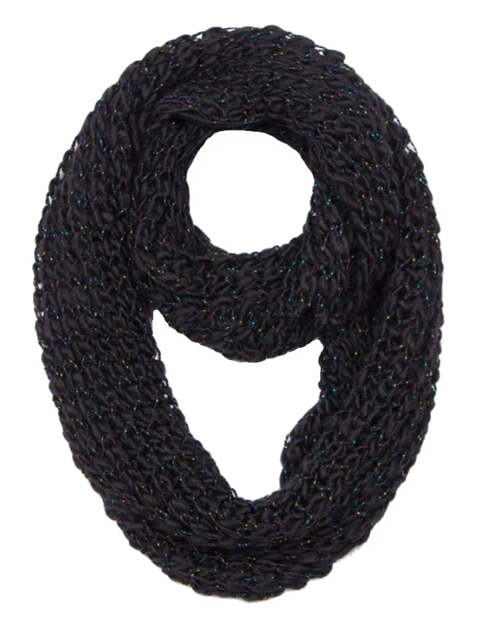 Winter Warm Sequin Multicolor Chunky Knit Infinity Loop Cowl Scarves