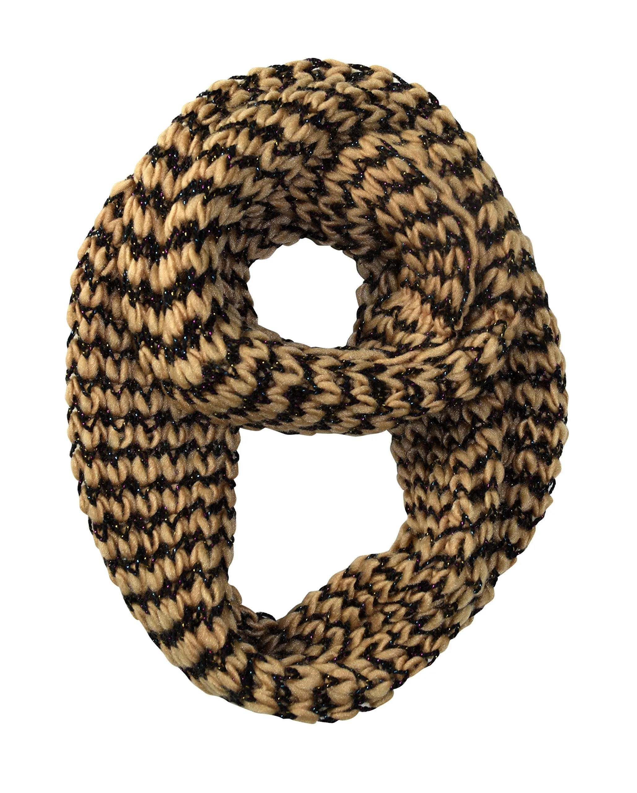 Winter Warm Sequin Multicolor Chunky Knit Infinity Loop Cowl Scarves
