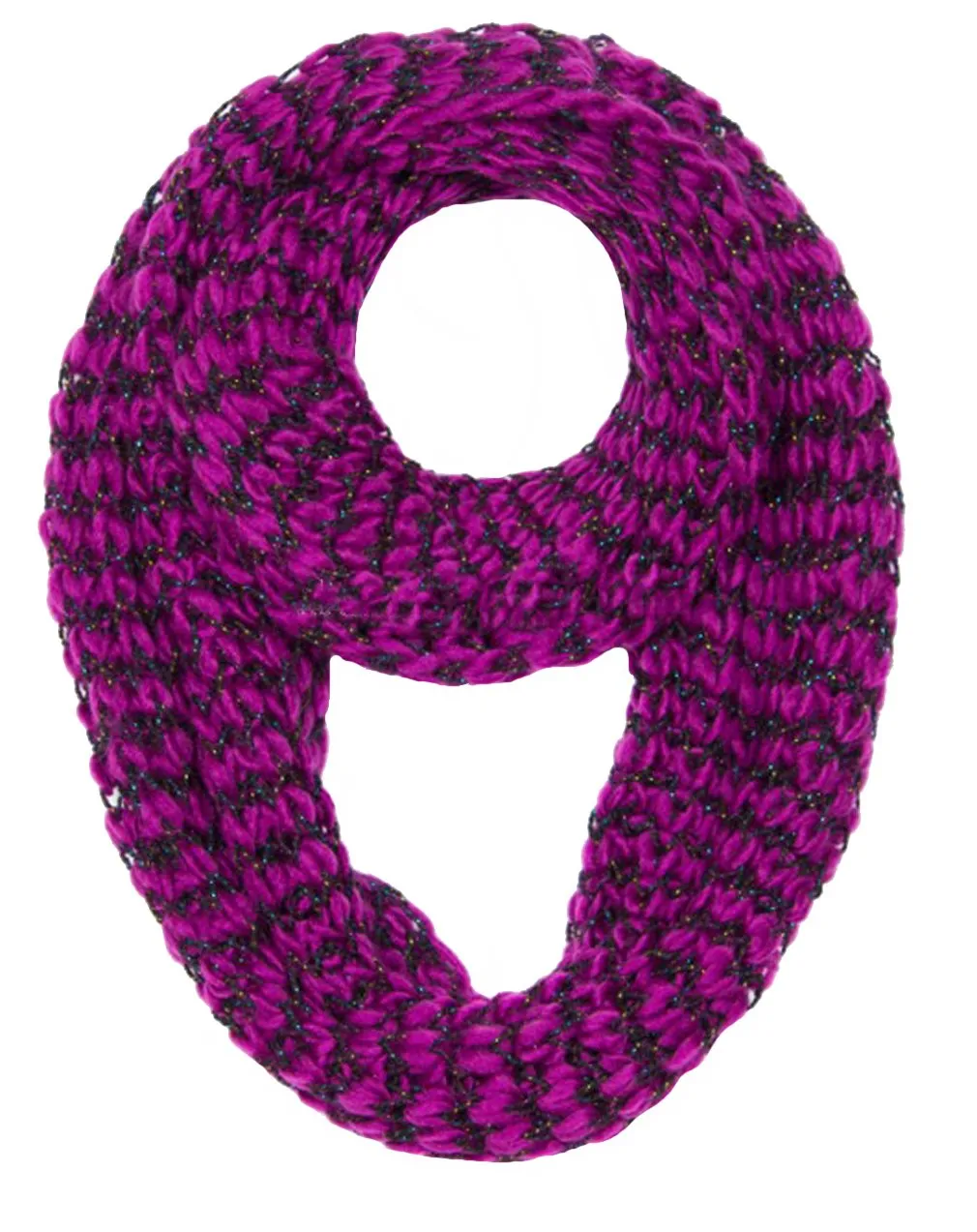 Winter Warm Sequin Multicolor Chunky Knit Infinity Loop Cowl Scarves