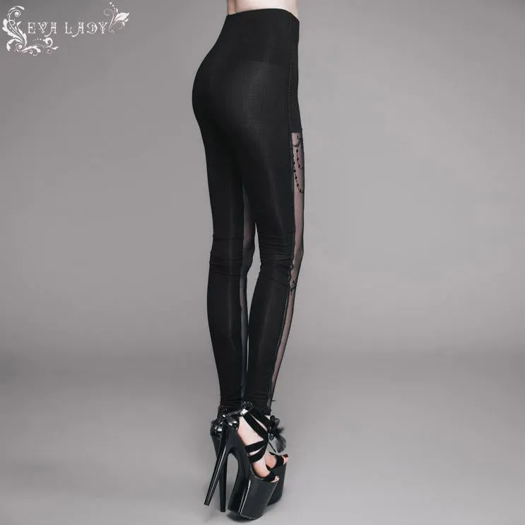 'Witchy Lich' Gothic Stretchy Mesh Panel Leggings