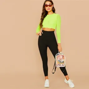 Women's Mid-Waist Rayon Skinny Fitness Leggings