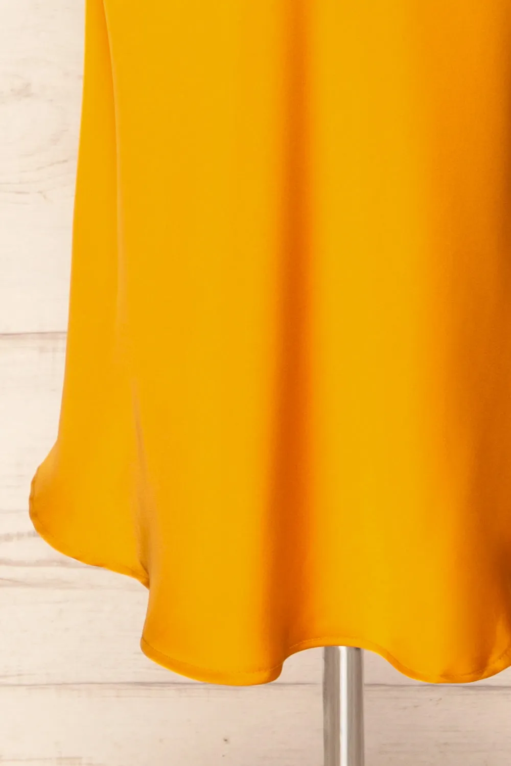 Xilloux Yellow | Midi Slip Dress w/ Adjustable Straps