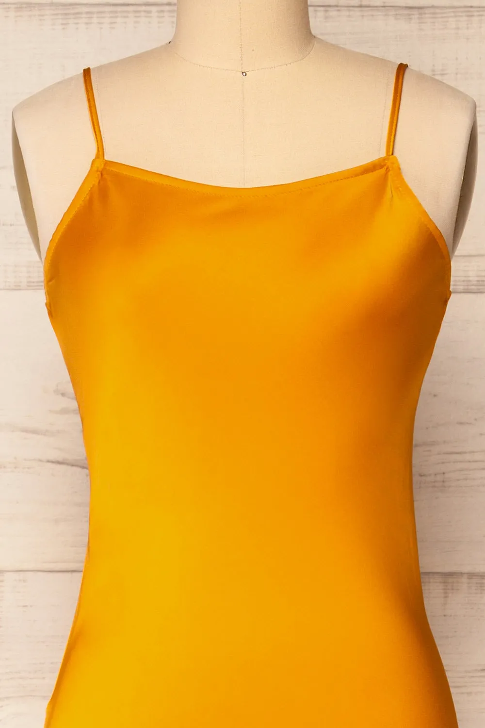 Xilloux Yellow | Midi Slip Dress w/ Adjustable Straps