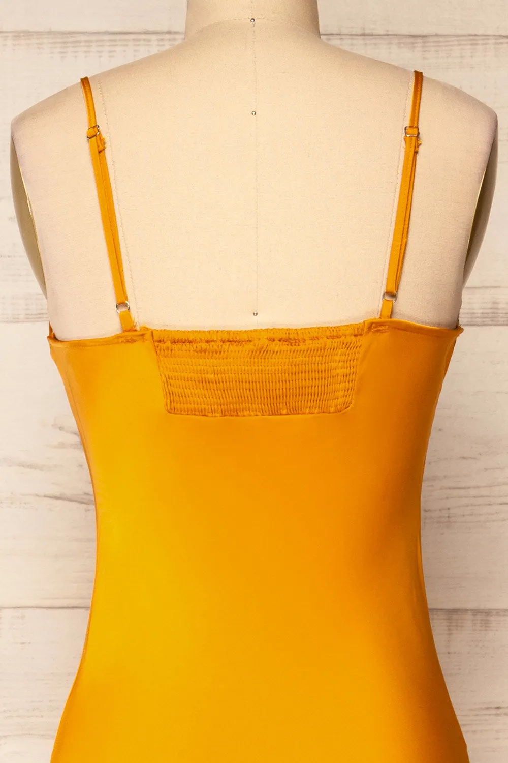Xilloux Yellow | Midi Slip Dress w/ Adjustable Straps